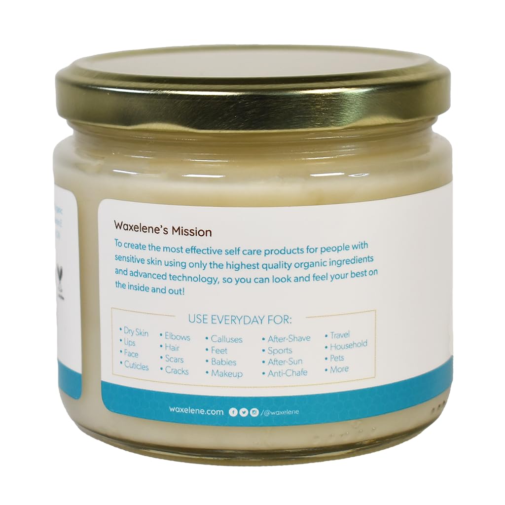 Waxelene open jar top view revealing whipped ointment ready to apply