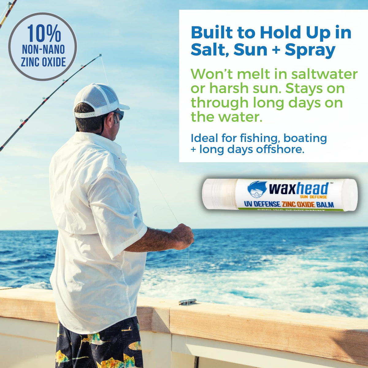 Waxhead used while surfing illustrating long-lasting protection and water-resistant performance