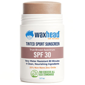 Waxhead front packaging showing tinted zinc stick and SPF 30 protection