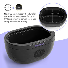 waxkiss digital display and controls lit for precise temperature monitoring
