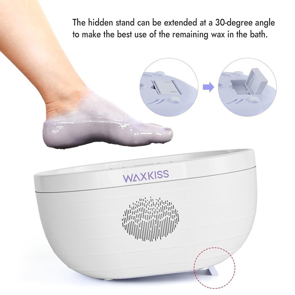 waxkiss foot treatment lifestyle photo showing comfortable home spa use