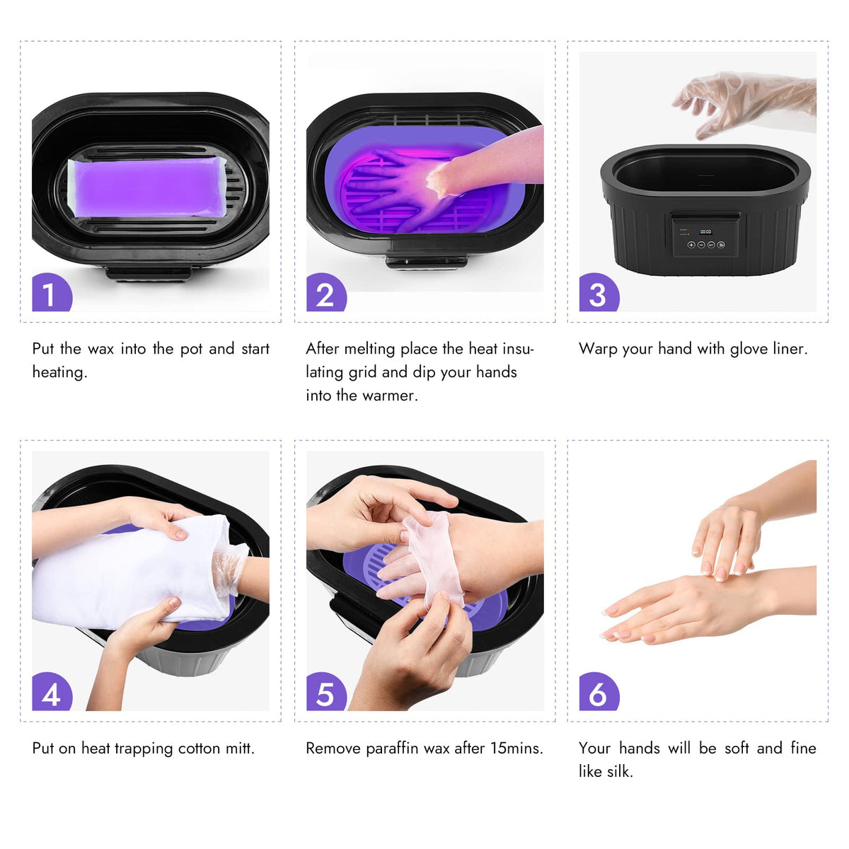 waxkiss foot treatment with cotton booties showing coverage and softening benefit