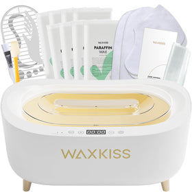 waxkiss front view machine showing sleek white-gold design and stability for home spas