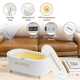 waxkiss hands in paraffin bath demonstrating soothing warmth and at-home spa benefit