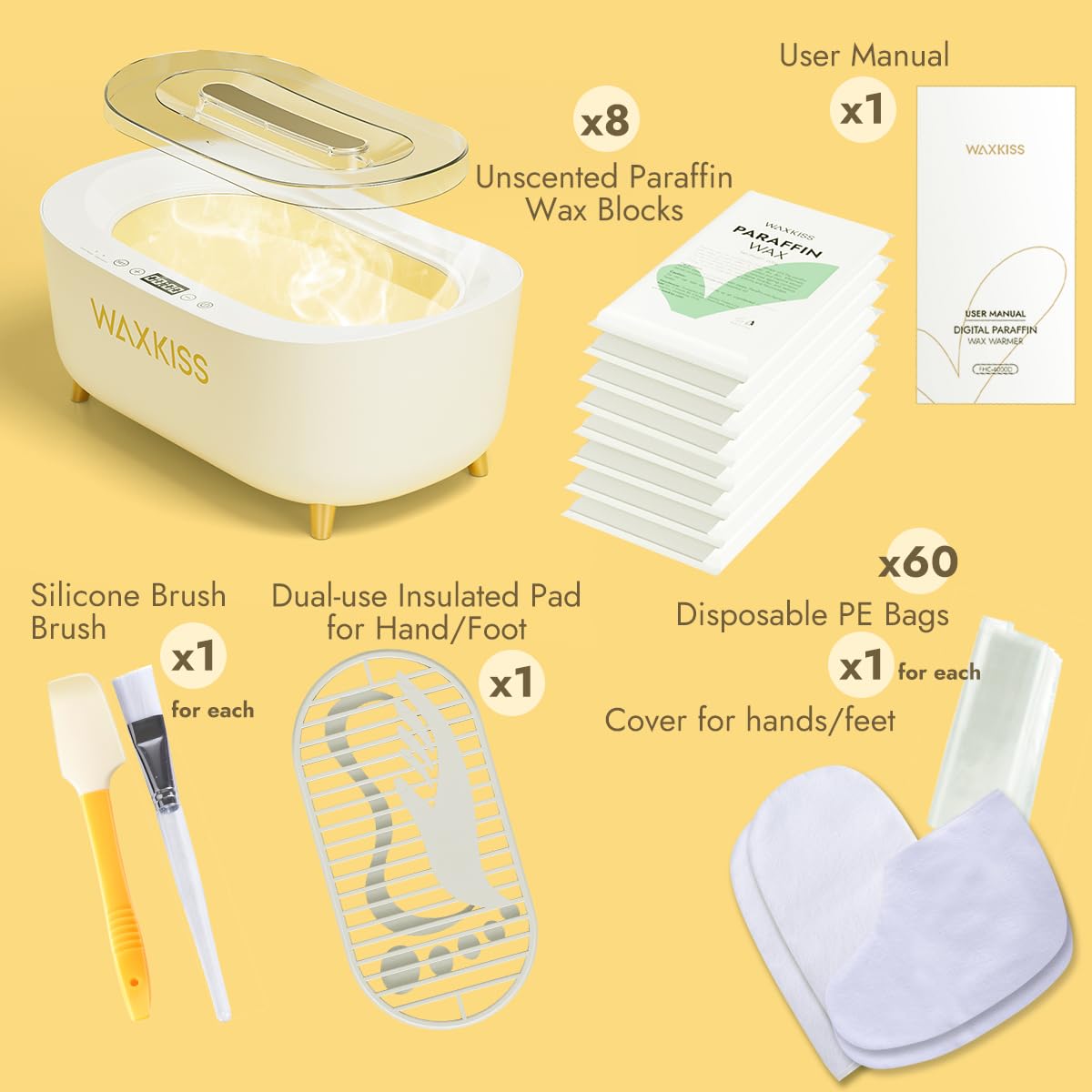 waxkiss open pot with melted paraffin exhibiting smooth texture and even heat control