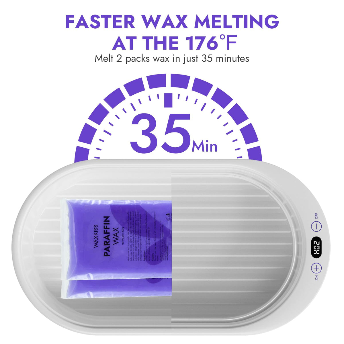 waxkiss size comparison with hand showing compact 2L capacity benefit