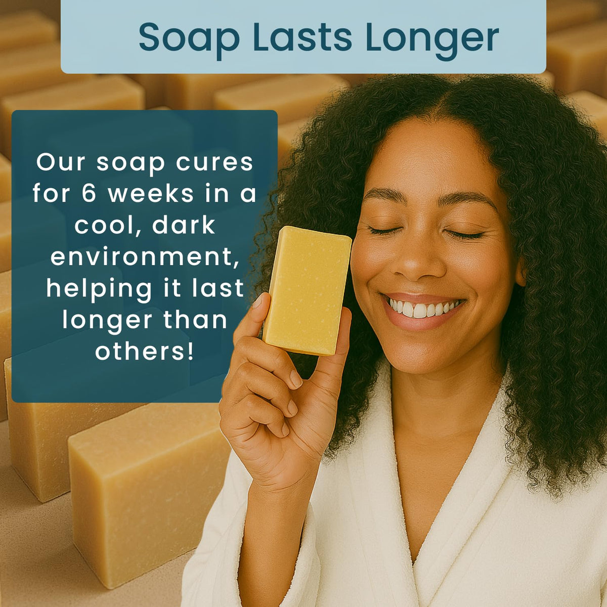 Way Natural bar in hand producing lather to show moisturizing benefit