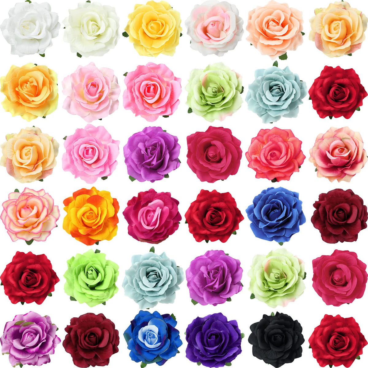 Waydress front pack showing 30 colorful rose hair clips and variety benefit