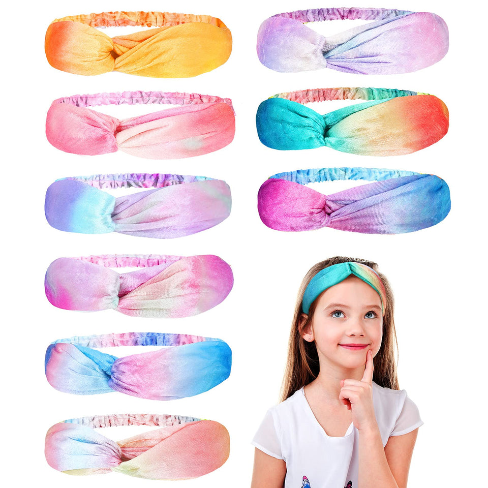 Waydress front view of nine colorful headbands showing variety and convenience