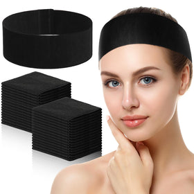 Waydress pack front view showing 140 black headbands for organized storage