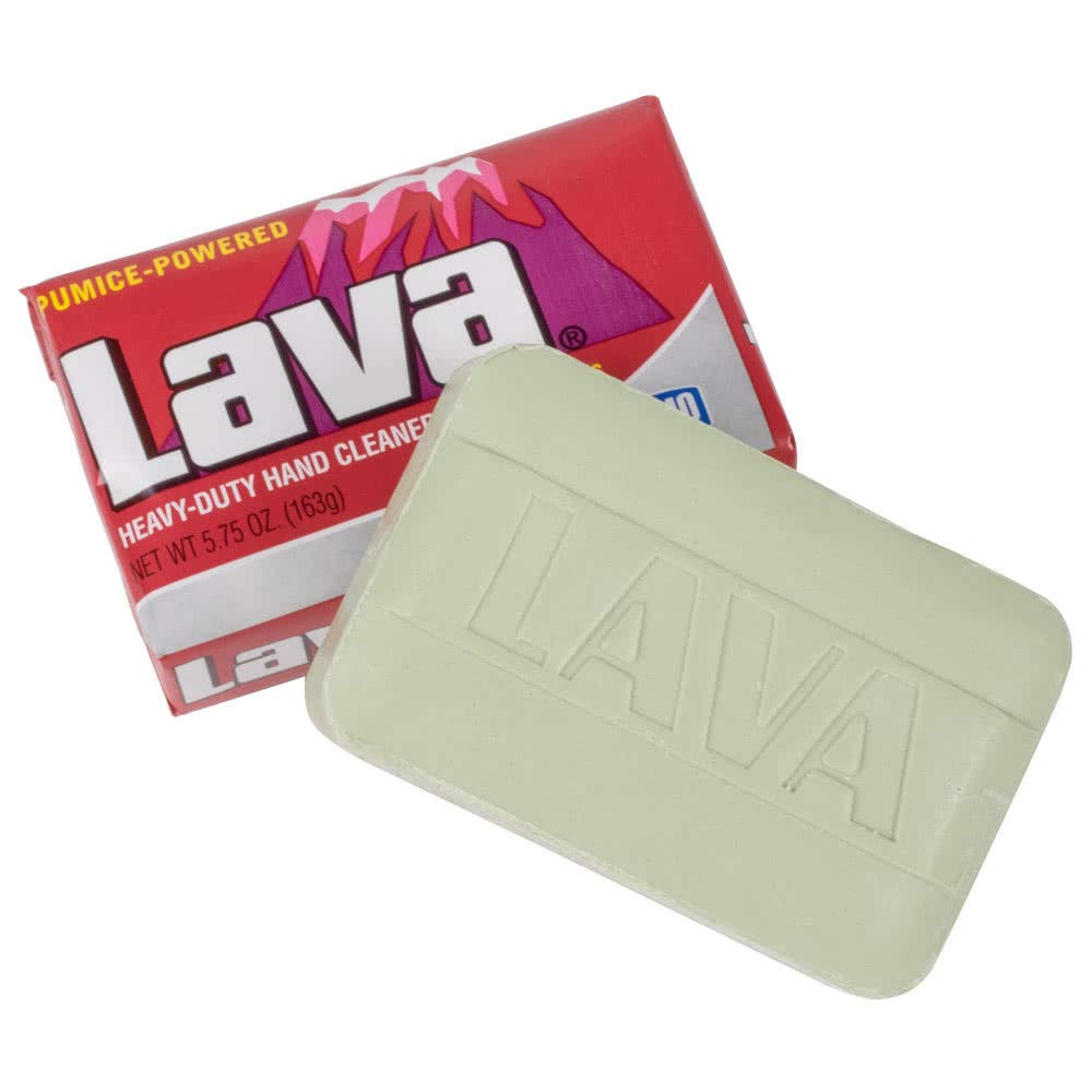 Close-up of pumice texture in WD-40 Lava bar highlighting abrasive cleaning power