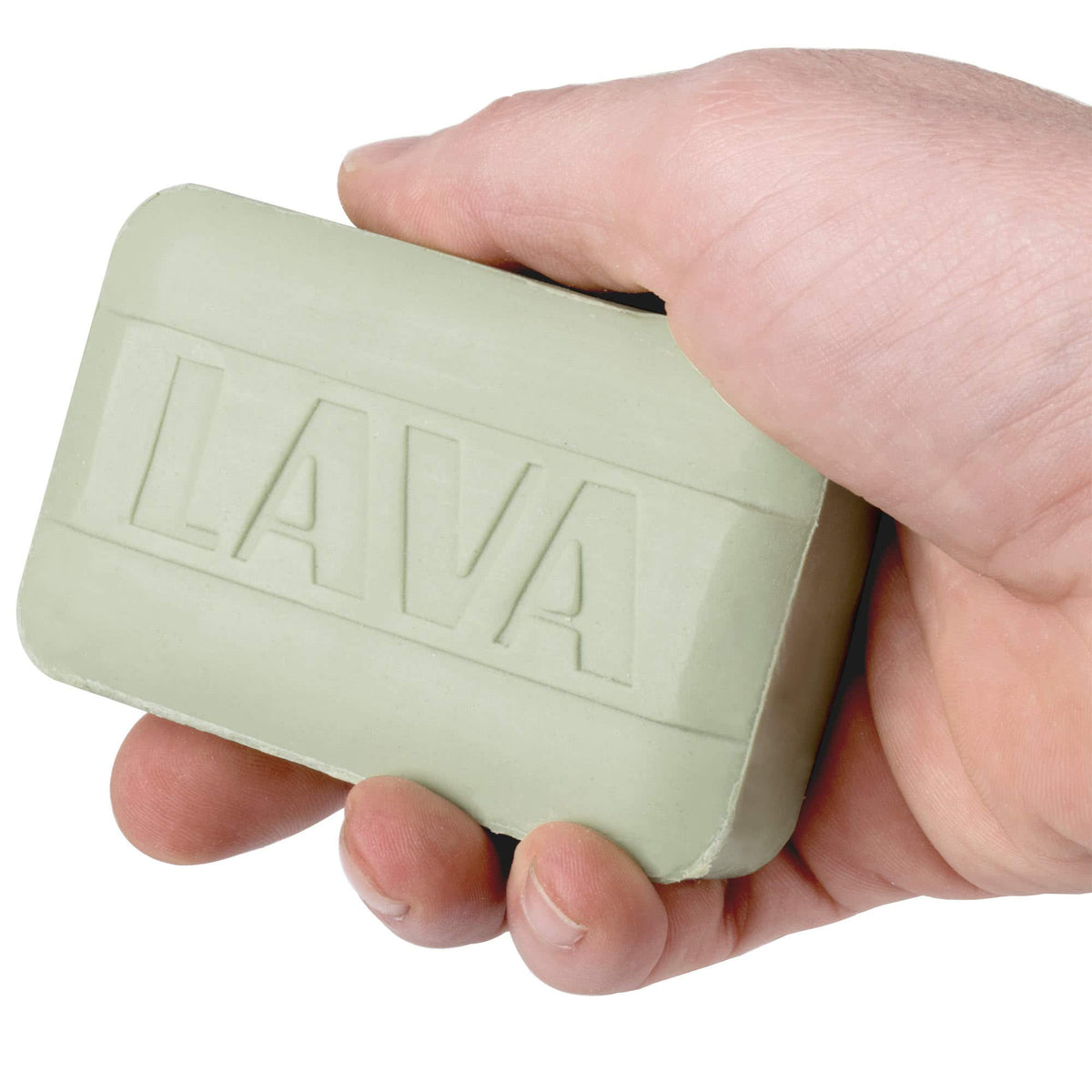 WD-40 Lava bar beside a soap dish showing size and convenient storage
