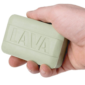 WD-40 Lava bar beside a soap dish showing size and convenient storage