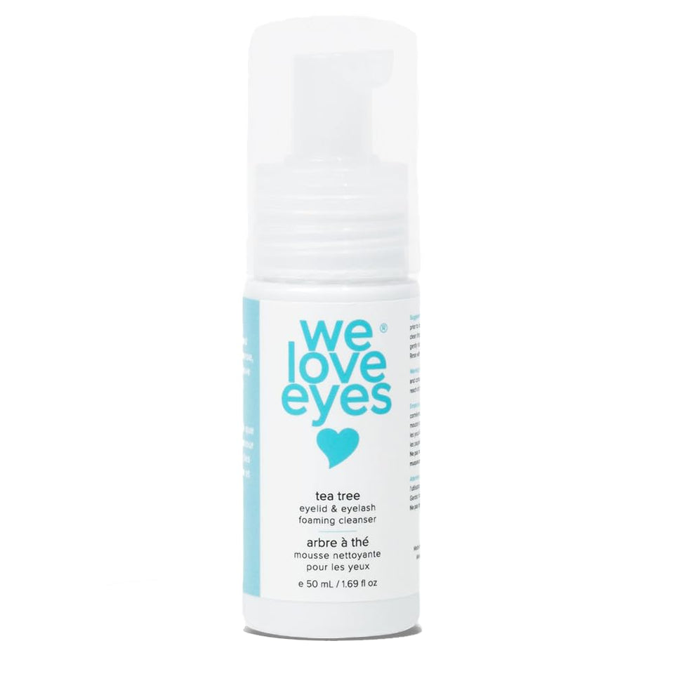 We Love Eyes front packaging showing foam pump and vegan badge for clear benefit