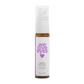We Love Eyes front packaging showing SuperGLA® foam cleanser and benefits