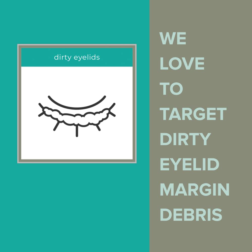 We Love Eyes with tea tree sprig showing botanical ingredients and soothing support