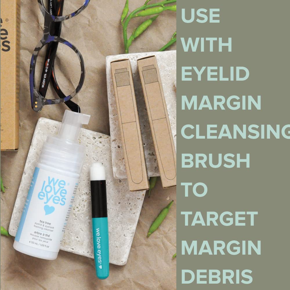 We Love Eyes on bathroom counter in lifestyle scene suggesting daily routine ease