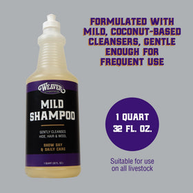 Weaver Livestock shampoo being applied to a horse mane for easier grooming