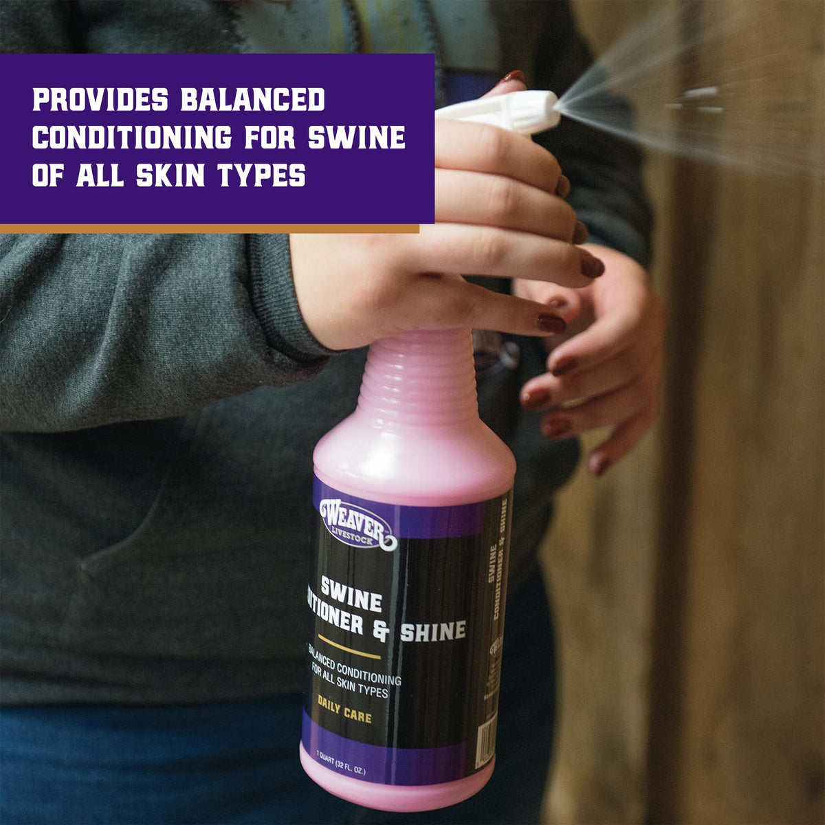 Weaver Livestock pour demonstrating lightweight texture and quick absorption