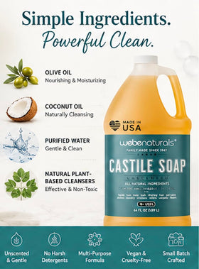 WEBE lather on hands demonstrating gentle foam, soothing for sensitive skin