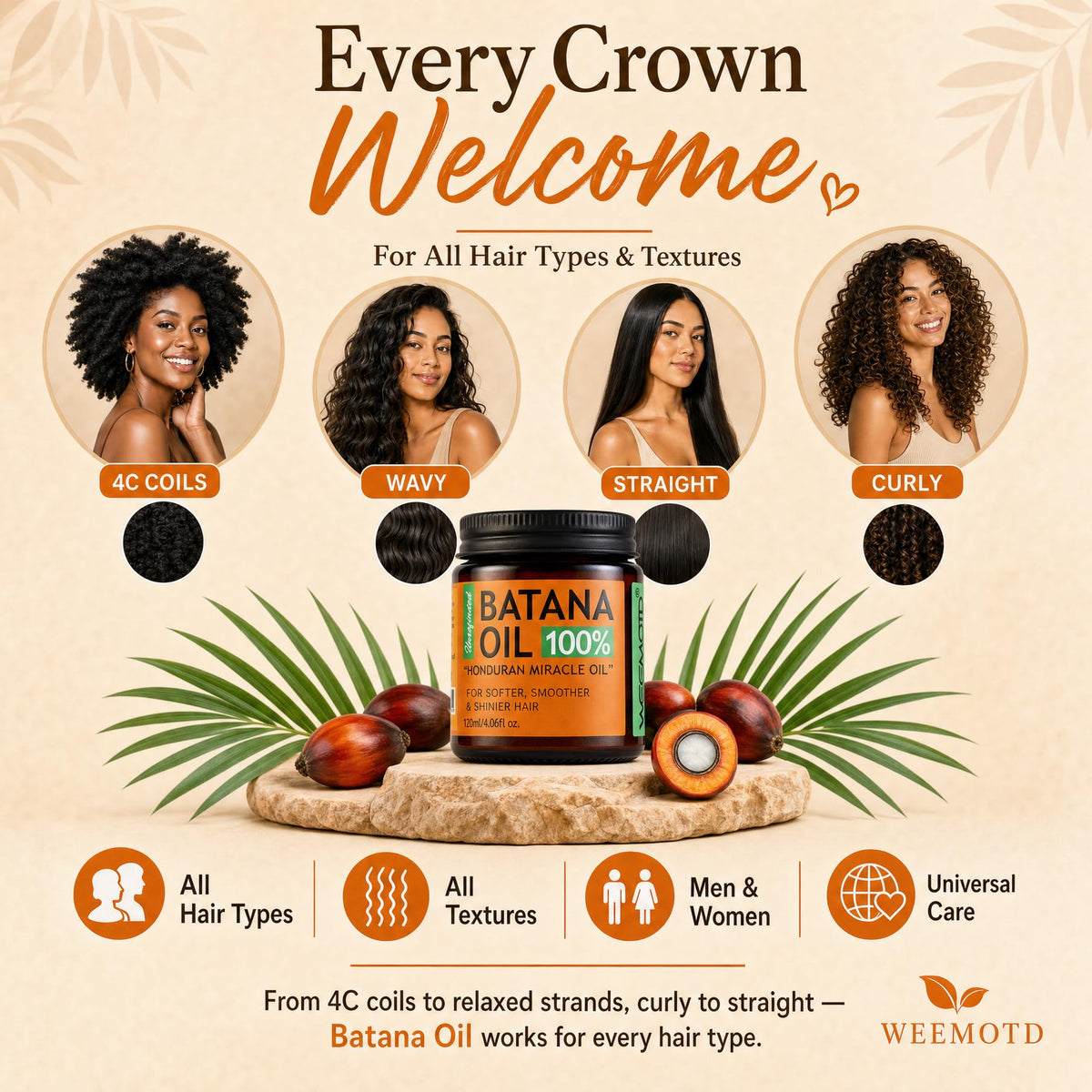 WEEMOTD massaging Batana balm into scalp, promotes moisturizing scalp comfort