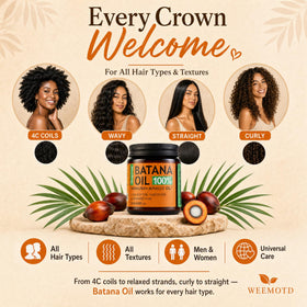WEEMOTD massaging Batana balm into scalp, promotes moisturizing scalp comfort