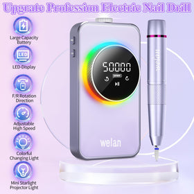 Welan handpiece closeup highlighting metal finish and ergonomic grip benefit