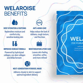 Welaroise mask applied to face demonstrating full-coverage fit