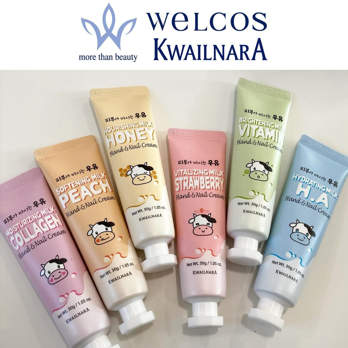 WELCOS KWAILNARA open tubes top view showing product variety and portability