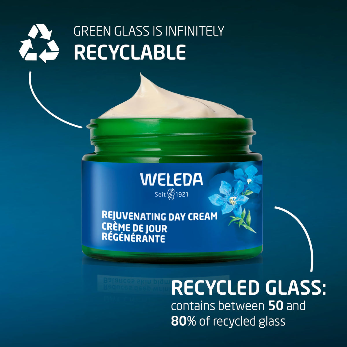 Close-up of Weleda label and NATRUE certification, brand natural formula reassurance benefit