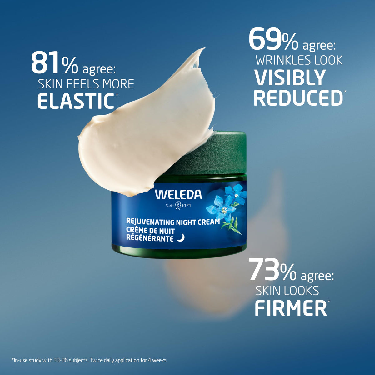 Weleda cream open jar texture close-up, brand rich cushiony moisture benefit