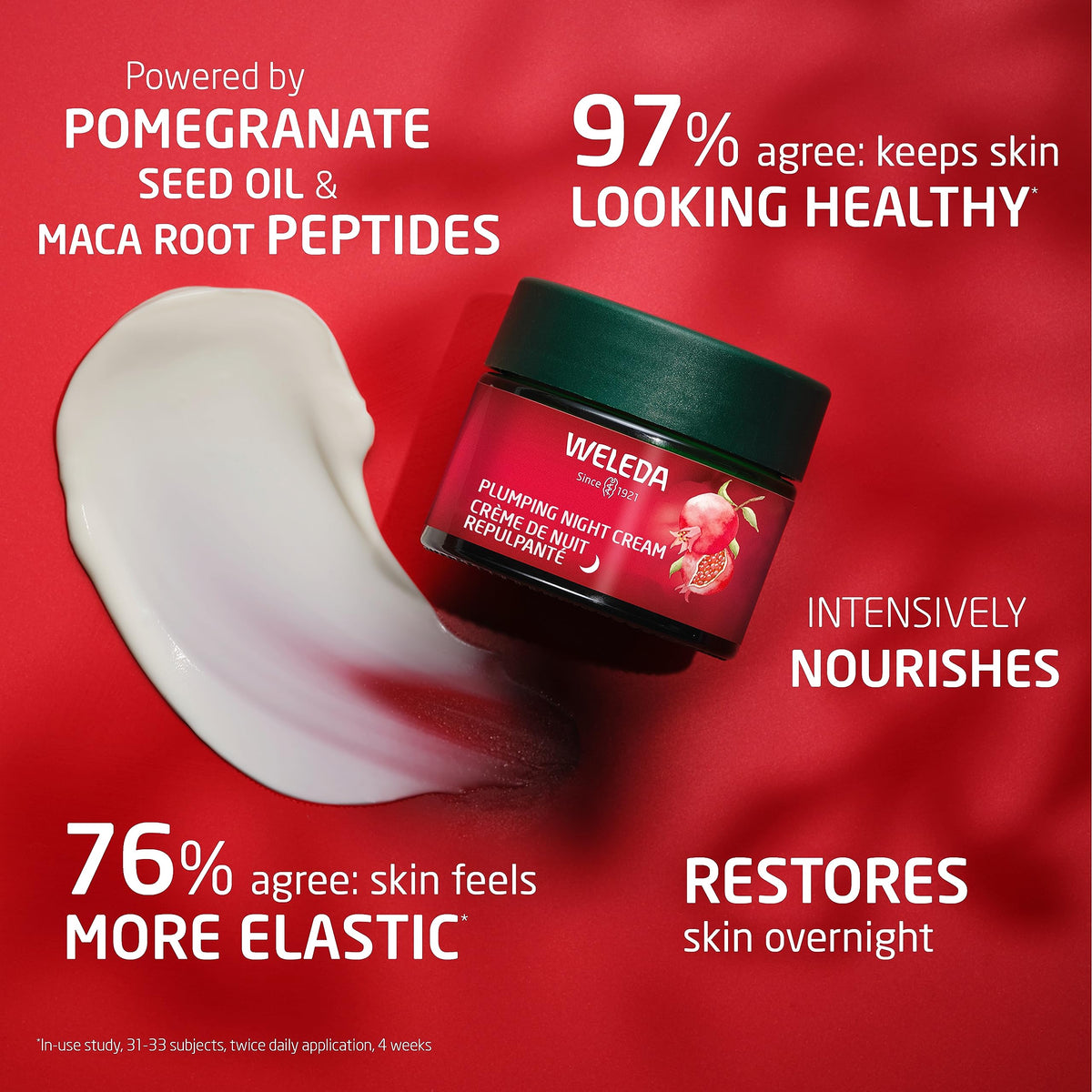 Weleda jar lid and label close-up highlighting natural ingredients and product purity