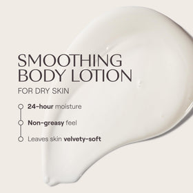Weleda lotion texture close-up showing creamy, silky spreadability