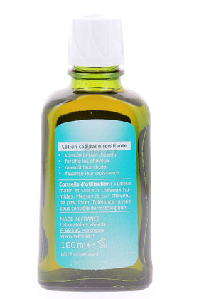 Weleda rosemary tonic on bathroom shelf in routine setting promoting daily use simplicity