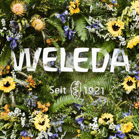 Weleda oil on bathroom vanity suggesting daily natural skincare ritual
