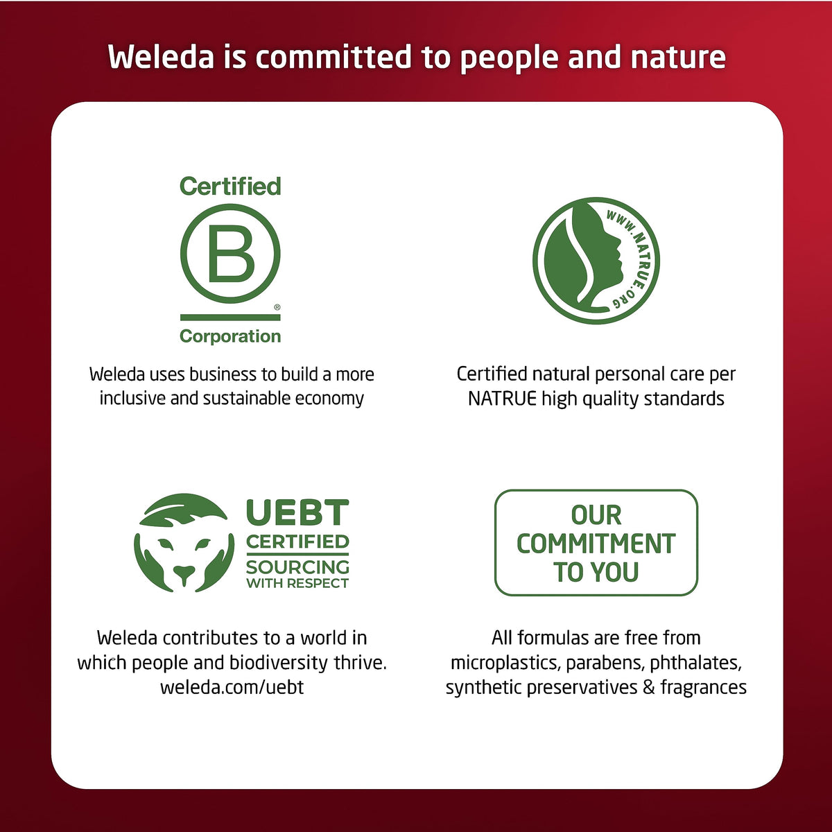 Weleda jar held in hand showing size and easy application benefit