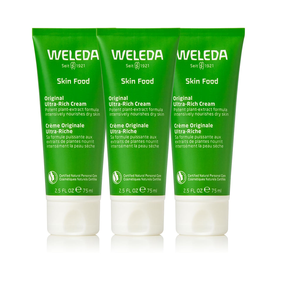 Weleda Skin Food front packaging showing product and benefits