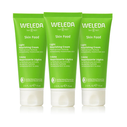 Weleda Skin Food Light front packaging showing tubes and brand
