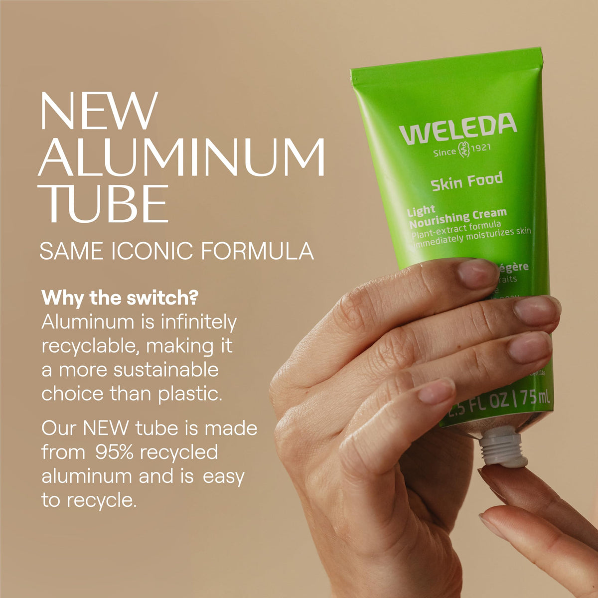 Weleda applied on hands demonstrating moisturized skin and smooth feel