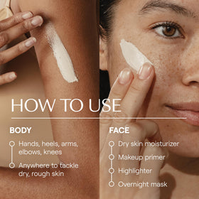 Close-up of Weleda Skin Food on lips demonstrating soothing lip-care benefit