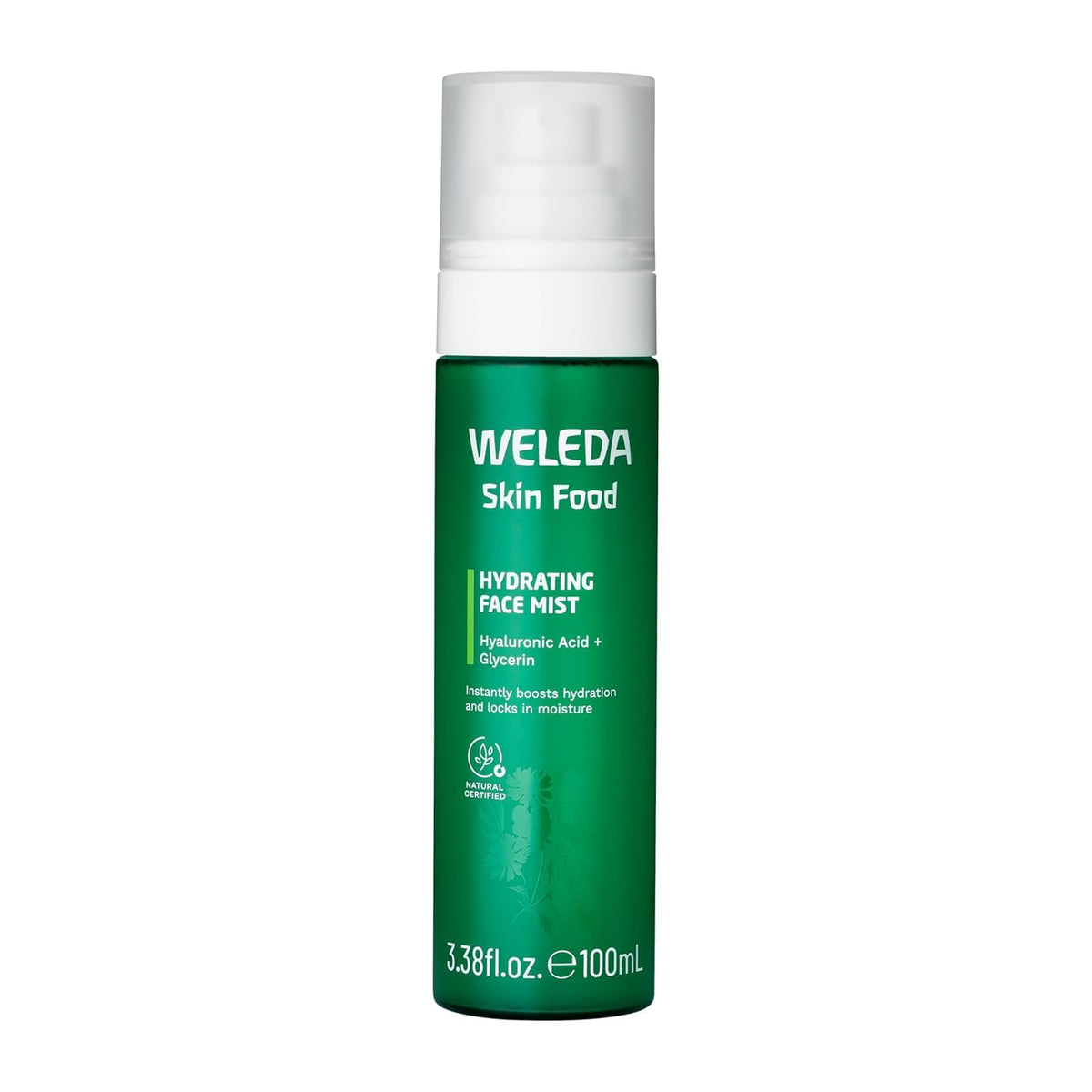 Weleda Skin Food Hydrating Facial Mist front packaging showing bottle and label for instant hydration