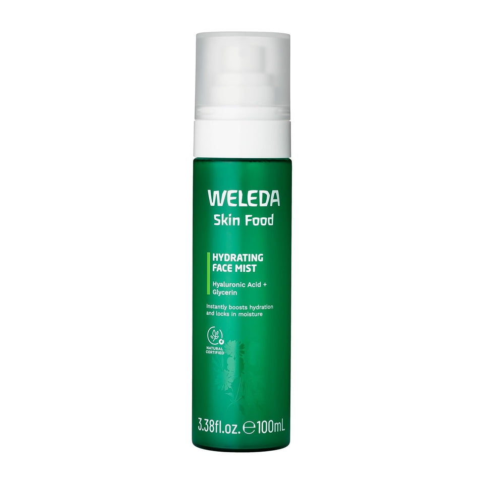 Weleda Skin Food Hydrating Facial Mist front packaging showing bottle and label for instant hydration