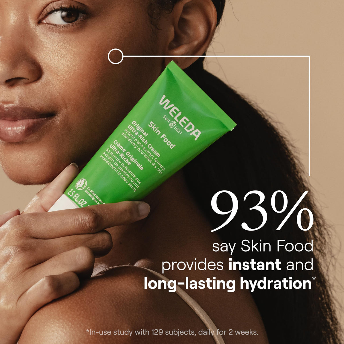 Weleda Skin Food close-up of cream texture highlighting rich hydration