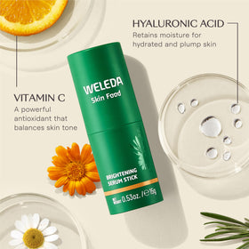 Weleda Skin Food stick open with visible balm and easy twist application benefit
