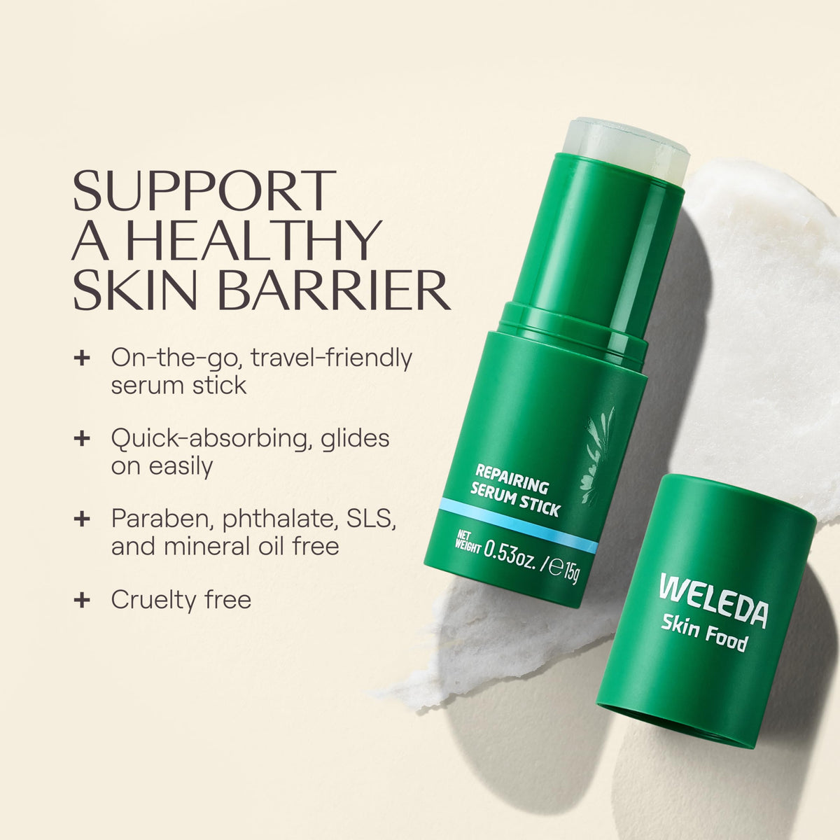 Weleda stylized botanicals and stick lifestyle scene highlighting natural ingredients and calm