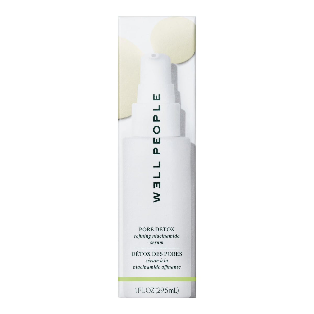 Well People applying serum to cheek demonstrating smooth layering under moisturizer benefit