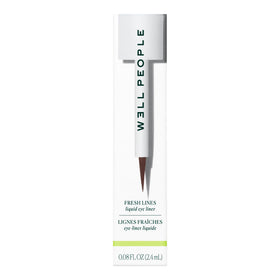 Well People applicator drawing a fine wing on eyelid for defined eye look