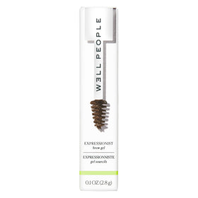 Well People brow gel in use on model creating groomed natural-looking brows