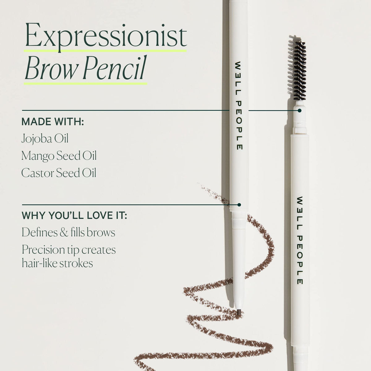 Well People spoolie brush detail taming brows for polished shaping