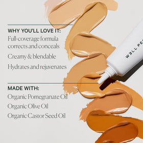 Well People concealer before and after concealment showing flawless correction benefit